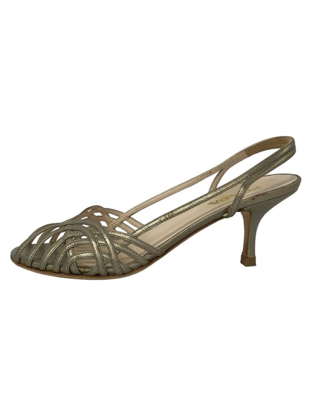 Prada Sandals 37 Silver Gray Leather